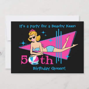 Beachy Keen 50. Geburtstag individuelle Einladunge Einladung