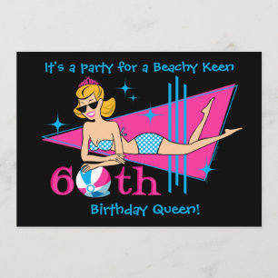 Beachy Keen 60. Geburtstag - Benutzerdefinierte Ei Einladung