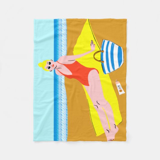 Beachy Keen - gelb Fleecedecke (Vorderseite)