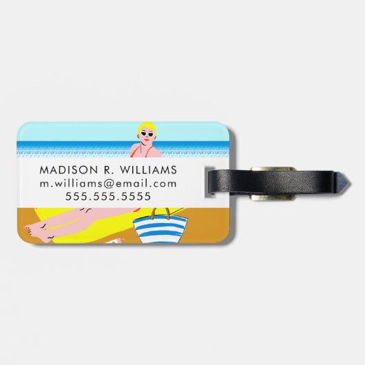 Beachy Keen - gelb Gepäckanhänger (Rückseite horizontal)