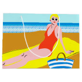 Beachy Keen - Gelb Große Geschenktüte (Rückseite)