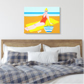 Beachy Keen - Gelb Leinwanddruck (Insitu (Schlafzimmer))