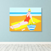 Beachy Keen - Gelb Leinwanddruck (Insitu (Holzboden))