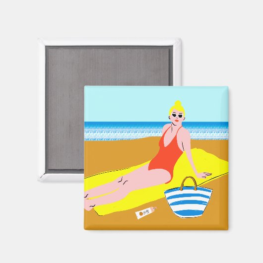 Beachy Keen - Gelb Magnet (Vorderseite/Rückseite)