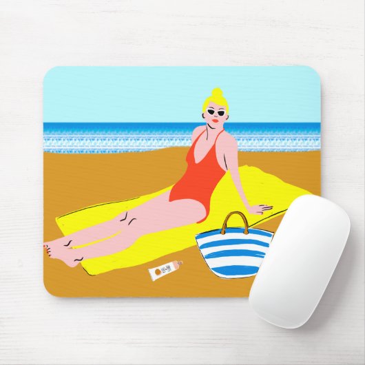 Beachy Keen - Gelb Mousepad (Mit Mouse)