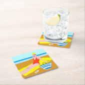 Beachy Keen - gelb Rechteckiger Pappuntersetzer (Vor Ort)