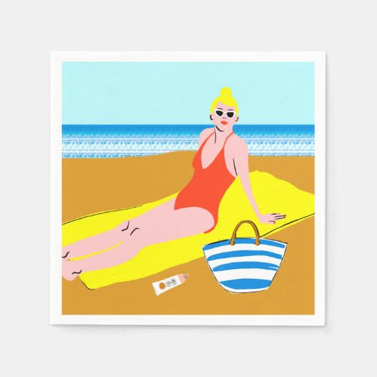 Beachy Keen - Gelb Serviette (Vorderseite)