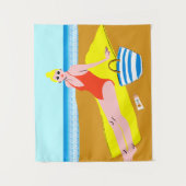 Beachy Keen - Gelb Wandteppich (Vorderseite)