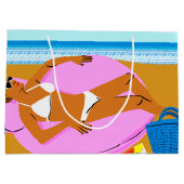 Beachy Keen - Pink Große Geschenktüte (Rückseite)