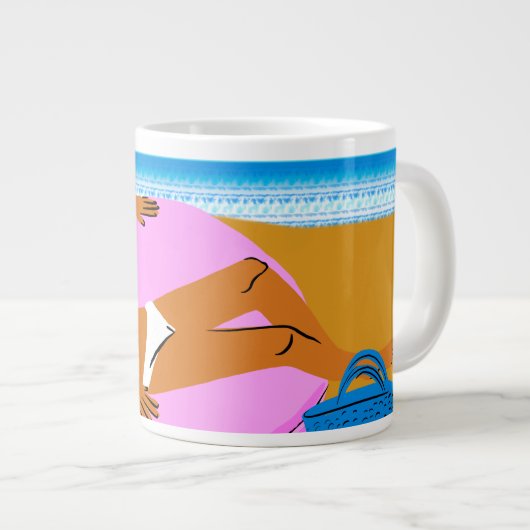 Beachy Keen - Pink Jumbo-Tasse (Vorderseite Rechts)