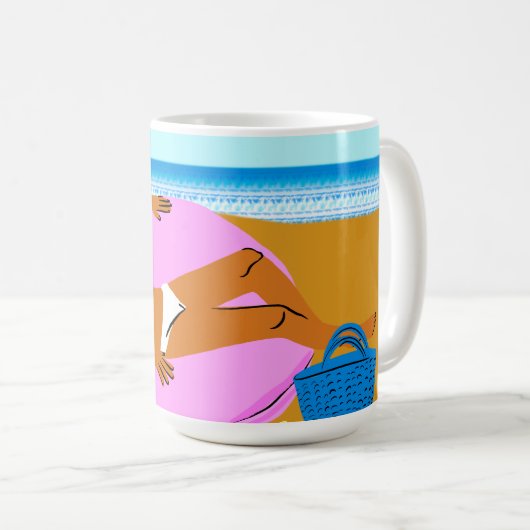 Beachy Keen - Pink Kaffeetasse (VorderseiteRechts)