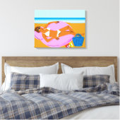 Beachy Keen - Pink Leinwanddruck (Insitu (Schlafzimmer))