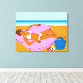 Beachy Keen - Pink Leinwanddruck (Insitu (Holzboden))