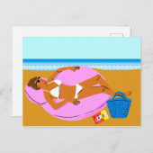 Beachy Keen - Pink Postkarte (Vorne/Hinten)