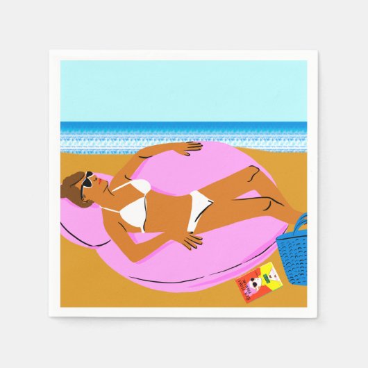 Beachy Keen - Pink Serviette (Vorderseite)