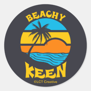 Beachy Keen Runder Aufkleber