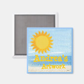 Beachy Kinder Artwork Magnet (Vorderseite/Rückseite)