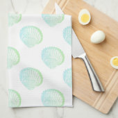 Beachy KüstenSeafoam grüne Seashells Küchentuch (Viertel Falte)