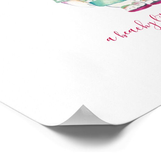 Beachy Little Christmas Wassercolor Art Poster (Ecke)