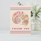 Beachy Monogram Nautilus Tote with Stylish Stripes Dankeskarte (Stehend Vorderseite)