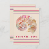 Beachy Monogram Nautilus Tote with Stylish Stripes Dankeskarte (Vorne/Hinten)