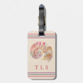 Beachy Monogram Nautilus Tote with Stylish Stripes Gepäckanhänger (Rückseite vertikal)