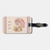 Beachy Monogram Nautilus Tote with Stylish Stripes Gepäckanhänger (Rückseite horizontal)