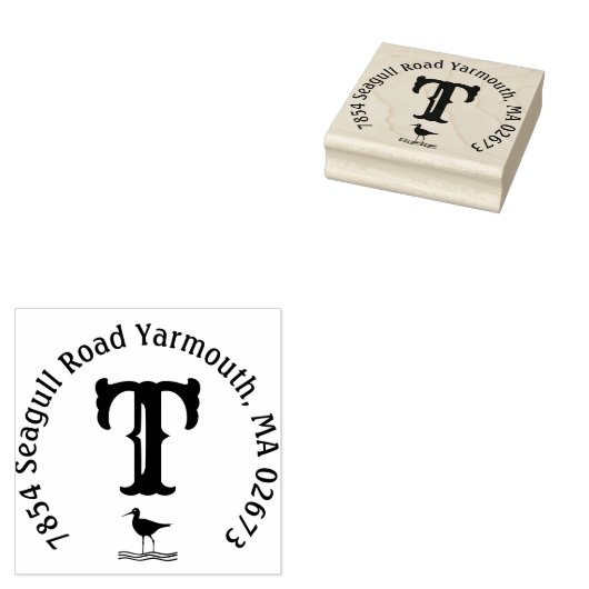 Beachy Monogram Rücksendeadresse Gummistempel (Stempel)