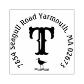 Beachy Monogram Rücksendeadresse Gummistempel (Prägung)