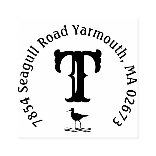 Beachy Monogram Rücksendeadresse Gummistempel (Prägung)