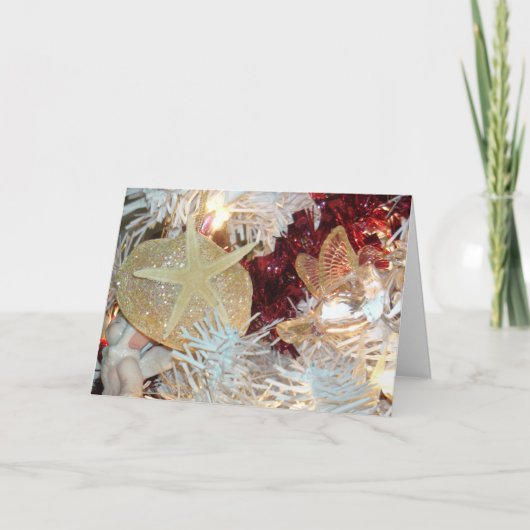 Beachy Muschel Weihnachtskarte Feiertagskarte (Vorderseite)