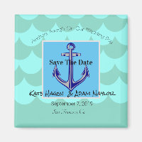 Beachy Nautical Anchor speichern das Date Magnet