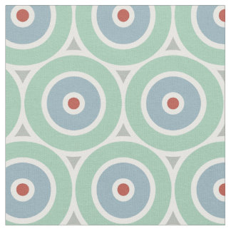 Beachy Nautical Circles in Red, Aqua, Grau Stoff