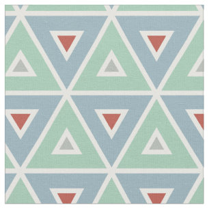 Beachy Nautical Circles in Red, Aqua, Grau Stoff
