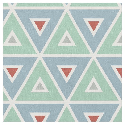 Beachy Nautical Circles in Red, Aqua, Grau Stoff (Nahaufnahme)