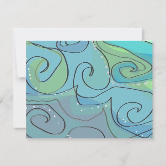 Beachy Ocean Bar Bat Mitzvah Einladungskarte (Rückseite)