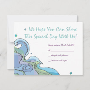 Beachy Ocean Bar Bat Mitzvah Einladungskarte