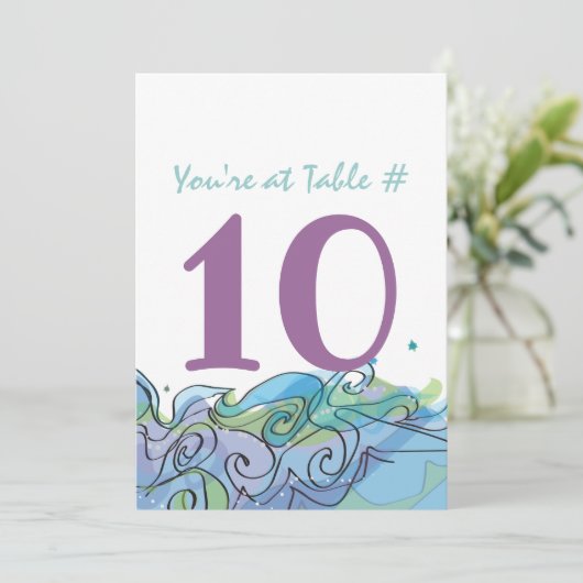 Beachy Ocean Bar Bat Mitzvah Einladungskarte Einladung (Stehend Vorderseite)