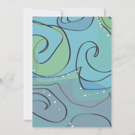 Beachy Ocean Bar Bat Mitzvah Einladungskarte Einladung (Rückseite)