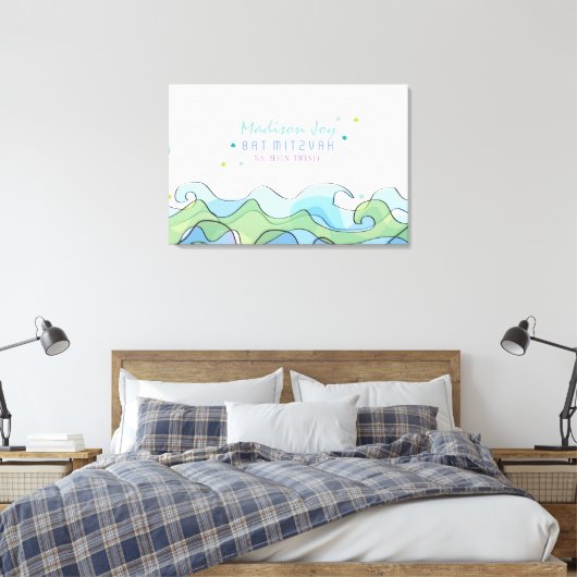 BEACHY OCEAN Bat Mitzvah Sign in Memory Board Leinwanddruck (Insitu (Schlafzimmer))