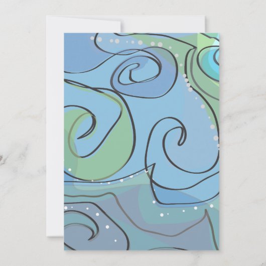 BEACHY Ocean Wave Bar Bat Mitzvah Einladung (Rückseite)