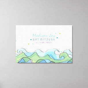 BEACHY OZEAN Schläger Mitzvah unterzeichnen herei Leinwanddruck