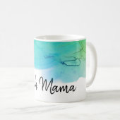 *~* Beachy Ozeanabstrakte Watercolor-Mutter Kaffeetasse (VorderseiteRechts)