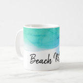 *~* Beachy Ozeanabstrakte Watercolor-Mutter Kaffeetasse (Vorderseite Links)