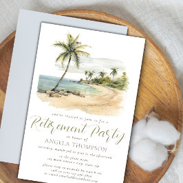 Beachy Palm Watercolor Einfaches Party für die Ruh Einladung