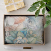 Beachy Pastel Floral Mermaid & Shells Decoupage Seidenpapier (Geschenk)
