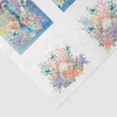 Beachy Pastel Floral Mermaid & Shells Decoupage Seidenpapier (Ausschnitt)