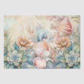 Beachy Pastel Floral Seashells Decoupage  Seidenpapier (Vorderseite)