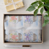Beachy Pastel Watercolor Florals & Jar  Decoupage  Seidenpapier (Geschenk)