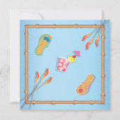 Beachy Poolside Bridal Dusche Einladung (Rückseite)
